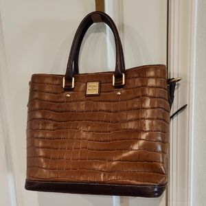 Dooney & Bourke Brown Croc-Embossed Tote